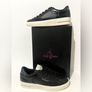 Baby Phat Black Platform Lace-Up Sneakers with Cream Sole